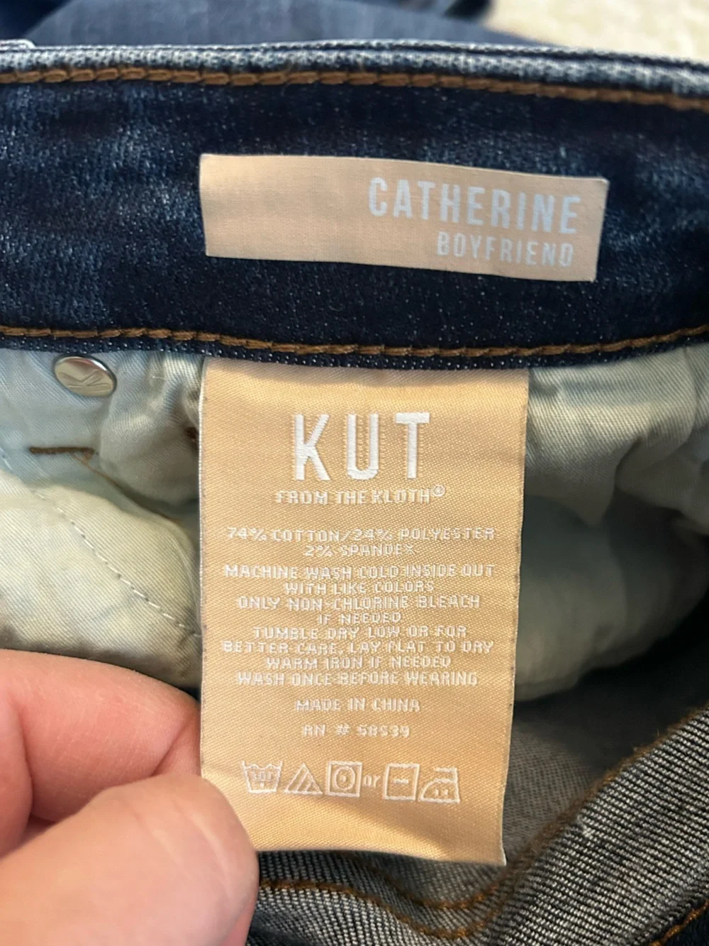 Kut‎ from the Kloth Catherine Boyfriend High Rise Denim Blue Jeans Size 12